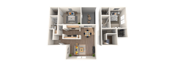 Westchase Apartments in Havery, LA photo of B2 floorplan two bedroom