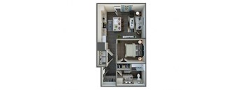 a floor plan of a 1 bedroom apartment with a bathroom and a living room