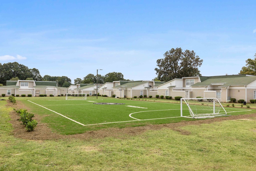 Outdoor soccer field at Hunters Pointe apartments in Charlotte, NC 28213, near UNC Charlotte.