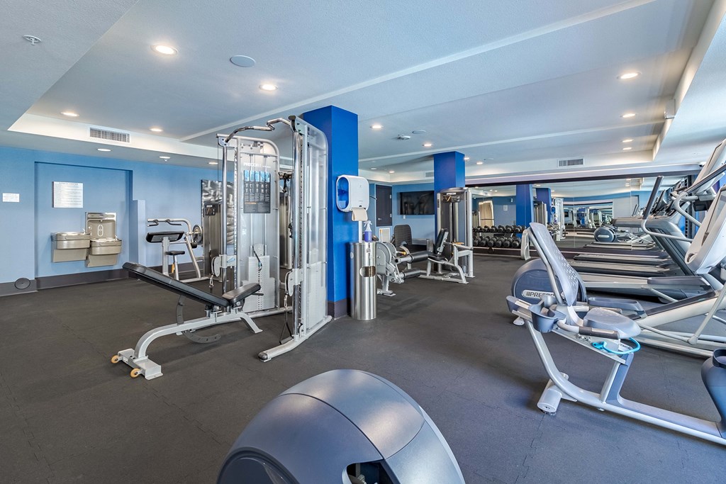 Milpitas, CA Apartments with In-unit Washer and Dryer - Ilara Apartments - Fitness Center with Cable Machines, Free Standing Weights, and Cardio Equipment