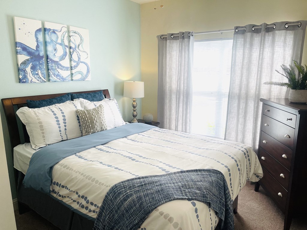 Oceanaire Apartments in Biloxi, MS photo of bedroom with a lovely view