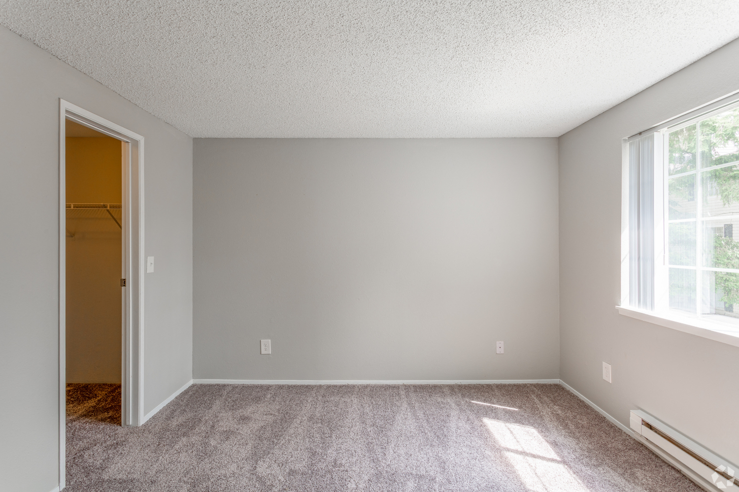 Spacious bedrooms with large closets