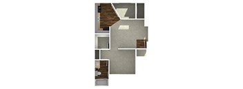 a floor plan of a house with a bedroom and a living room
