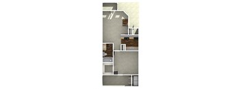 a stylized floor plan of a 1 bedroom apartment