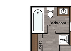 Floorplan Photos Gallery 1 Bed - 1 Bath |452 sq ft Jr One Bedroom floorplan