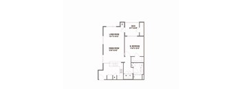 A floor plan of a house with a living room, dining room, and a master bedroom.