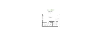 Studio 414 sq. ft.