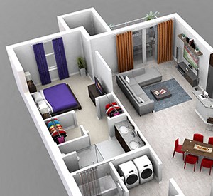 3 Bed, 2 Bath, 1398 sq. ft. Laguna Floor Plan