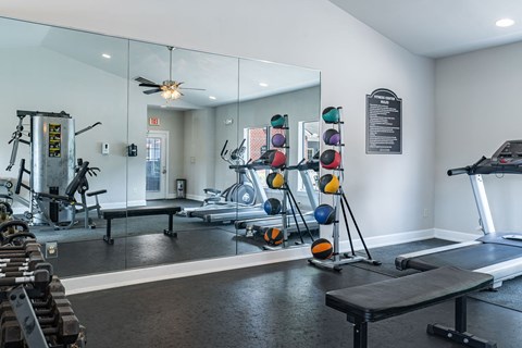 Lancaster Place Apartments in Calera Alabama photo of spacious fitness center