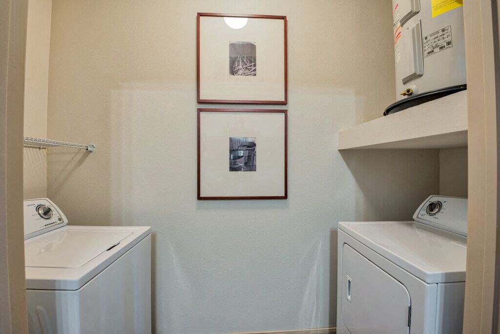 dryer and washer room in apartment