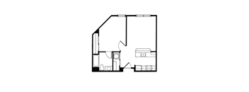 A black and white drawing of a floor plan of a house.