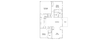 a floor plan of a house with bedrooms and a living room