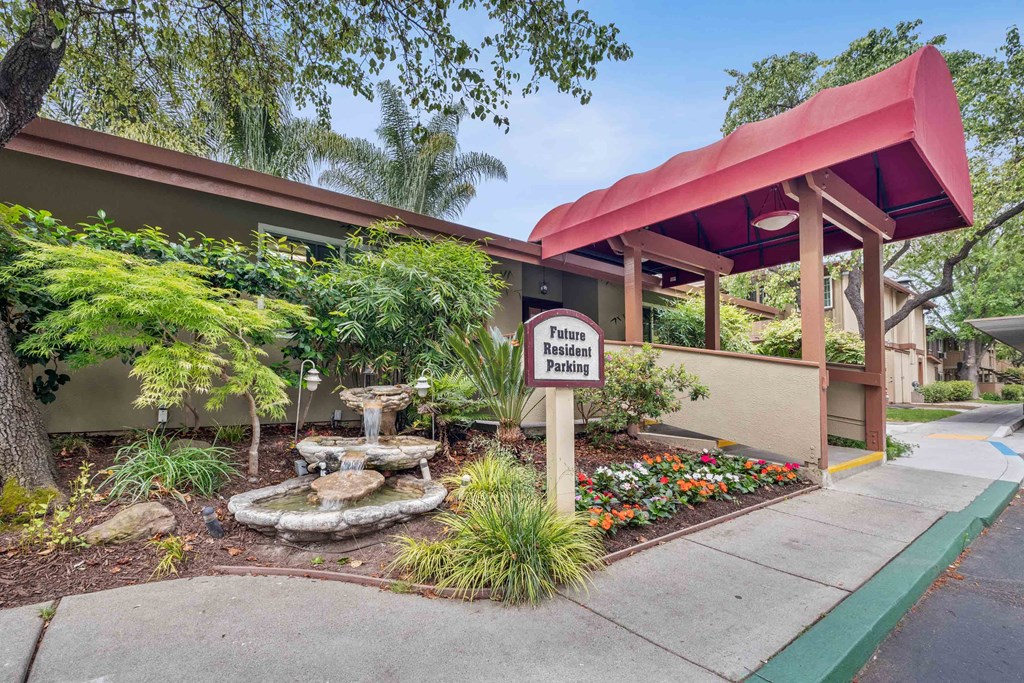 Fremont CA Apartments for Rent - Lincoln Glen - The Leasing Office Surrounded By Lush Landscaping With A Water Feature