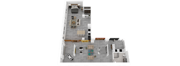 a 3d floor plan of a house