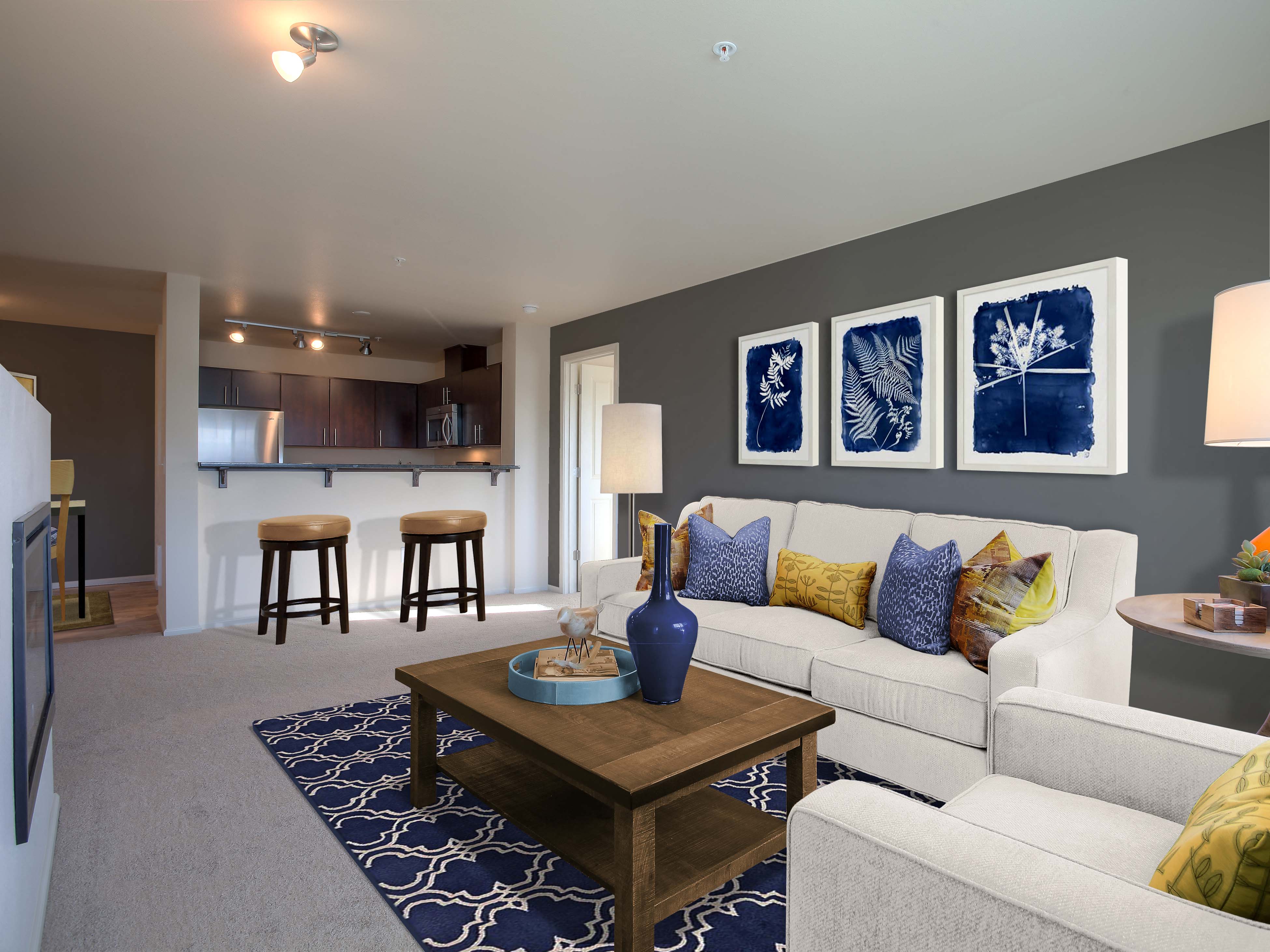 spacious living room