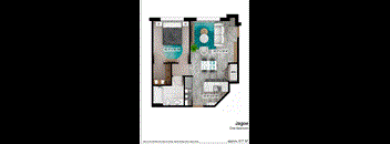 the floor plan of jago one bedroom