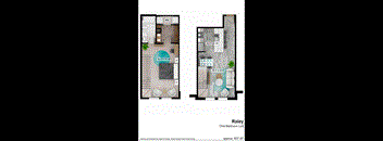 a floor plan of one bedroom loft apartment