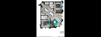 the floor plan of carroll two bedroom apartment