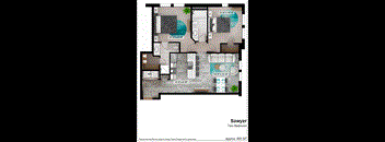 typical floor plan of a two bedroom apartment