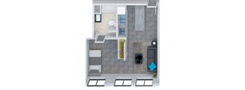 a floor plan of our studio apartment at riviera palms