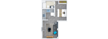 a floor plan of a studio apartment
