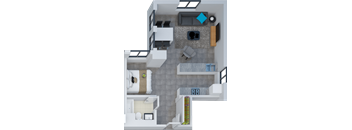 a floor plan of a studio apartment
