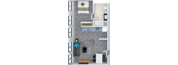 a floor plan of a studio apartment