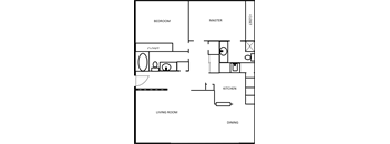 a drawing of two floors of a house with a kitchen and a living room