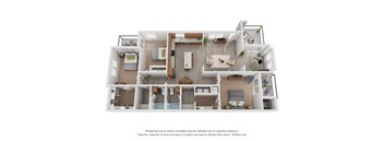 a 3d floor plan of a 1 bedroom apartment