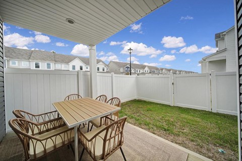 Fenced backyard in a pet-friendly townhome community in Indian Trail, NC