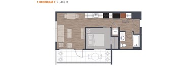 One Bedroom C Floorplan