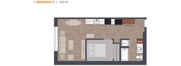 One Bedroom D Floorplan