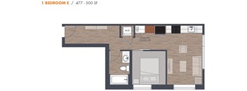One Bedroom E Floorplan