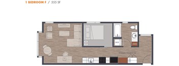 One Bedroom F Floorplan