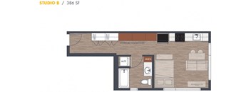 Studio Floorplan 386sf