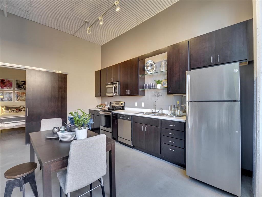 kitchen area in clubhouse/building lobby