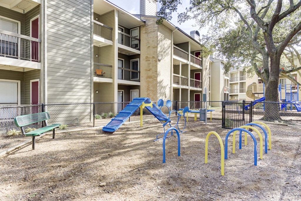 Community playground at Magnolia Terrace, a pet-friendly apartment community in Far West Houston, Houston, TX.