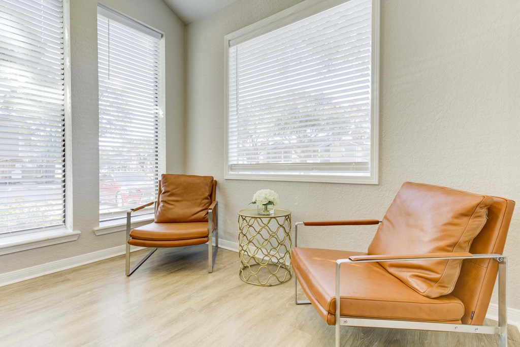 Seating area at Magnolia Terrace, a pet-friendly apartment community in Far West Houston, Houston, TX.