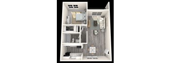 1 Bed, 1 Bath, 832 sq. ft. Magnolia floor plan