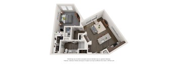 Nine 50 A6 luxury floor Plan 1 bed 1 bath