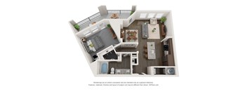 Nine 50 A9 luxury floor Plan 1 bed 1 bath