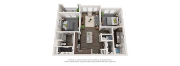 Nine 50 B1 luxury floor Plan 2 bed 2 bath