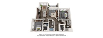 Nine 50 B4 luxury floor Plan 2 bed 2 bath