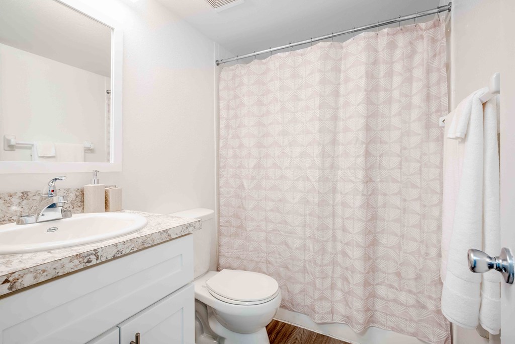 Pet-Friendly Apartments in Kissimmee, FL- Mirador at Woodside - Bathroom with Vanity and Counter Space