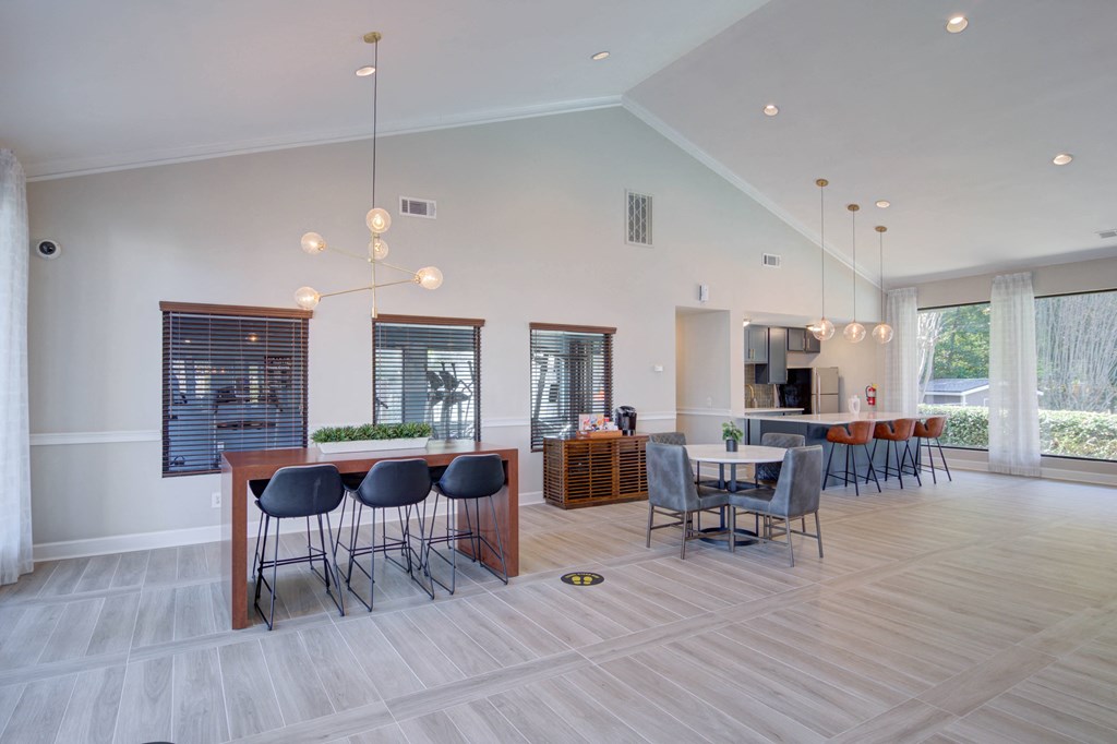 Resident clubhouse at Mirador at Idlewood in Clarkston, Georgia, featuring a comfortable seating area for socializing and relaxation.