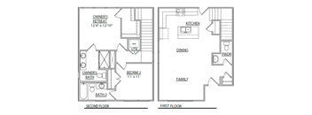 the plan of the first and second floor of the house