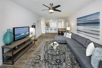 Sunny Lake apartments in Lauderhill Florida photo of living room with hardwood flooring