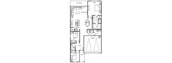 a floor plan of a house with three bedrooms and a bathroom