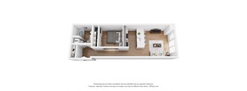 a stylized floor plan of a 1 bedroom apartment