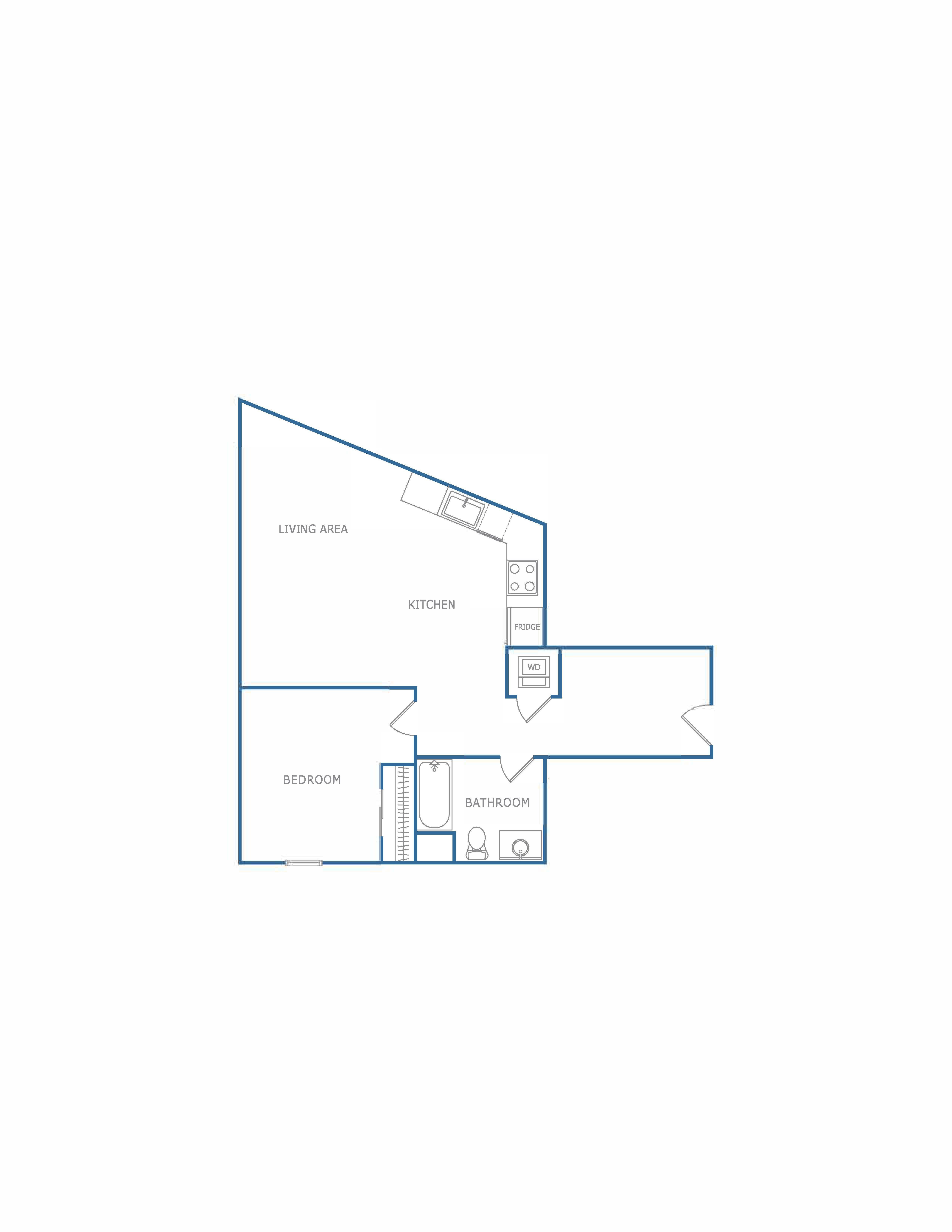 A floor plan of a house with labeled rooms.